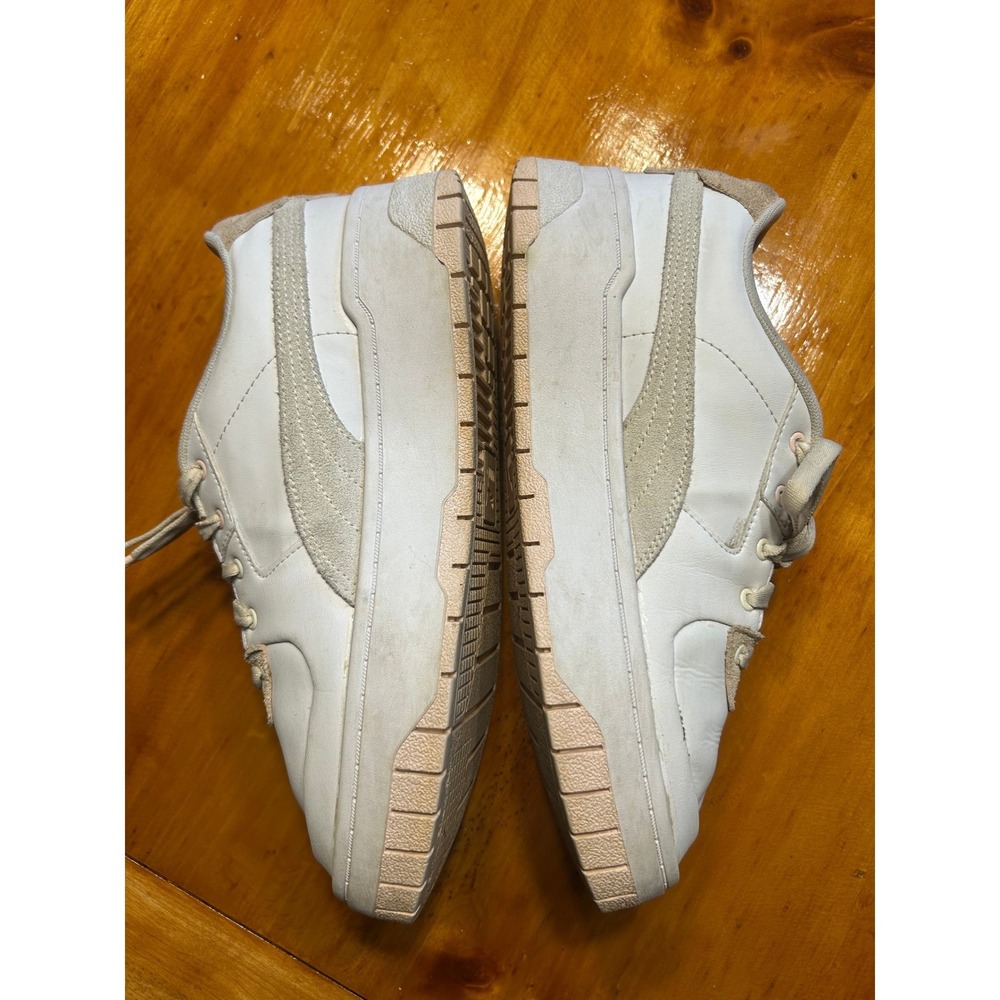Puma Cali‎ Dream White Oatmeal Leather Platform Sneakers 387459-02 Womens 10 - Picture 3 of 10